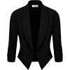 image:imageHybrid amp Company Lightweight Open Front Cardigan Classic Ruched Sleeve Work Office Blazer Suit JacketsBlack