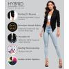 image:imageHybrid amp Company Lightweight Open Front Cardigan Classic Ruched Sleeve Work Office Blazer Suit JacketsBlack