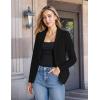 image:imageHybrid amp Company Lightweight Open Front Cardigan Classic Ruched Sleeve Work Office Blazer Suit JacketsBlack9789