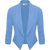 image:imageHybrid amp Company Lightweight Open Front Cardigan Classic Ruched Sleeve Work Office Blazer Suit JacketsBlue