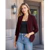 image:imageHybrid amp Company Lightweight Open Front Cardigan Classic Ruched Sleeve Work Office Blazer Suit JacketsBurgundy