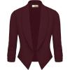 image:imageHybrid amp Company Lightweight Open Front Cardigan Classic Ruched Sleeve Work Office Blazer Suit JacketsBurgundy