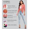 image:imageHybrid amp Company Lightweight Open Front Cardigan Classic Ruched Sleeve Work Office Blazer Suit JacketsCoral