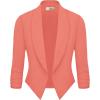 image:imageHybrid amp Company Lightweight Open Front Cardigan Classic Ruched Sleeve Work Office Blazer Suit JacketsCoral