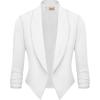 image:imageHybrid amp Company Lightweight Open Front Cardigan Classic Ruched Sleeve Work Office Blazer Suit JacketsIvory