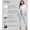 image:imageHybrid amp Company Lightweight Open Front Cardigan Classic Ruched Sleeve Work Office Blazer Suit JacketsIvory