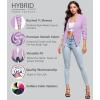 image:imageHybrid amp Company Lightweight Open Front Cardigan Classic Ruched Sleeve Work Office Blazer Suit JacketsLilac