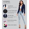 image:imageHybrid amp Company Lightweight Open Front Cardigan Classic Ruched Sleeve Work Office Blazer Suit JacketsNavy9789