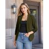 image:imageHybrid amp Company Lightweight Open Front Cardigan Classic Ruched Sleeve Work Office Blazer Suit JacketsOlive
