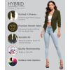 image:imageHybrid amp Company Lightweight Open Front Cardigan Classic Ruched Sleeve Work Office Blazer Suit JacketsOlive