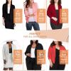 image:imageHybrid amp Company Lightweight Open Front Cardigan Classic Ruched Sleeve Work Office Blazer Suit JacketsRed