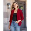 image:imageHybrid amp Company Lightweight Open Front Cardigan Classic Ruched Sleeve Work Office Blazer Suit JacketsRed