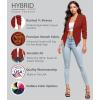 image:imageHybrid amp Company Lightweight Open Front Cardigan Classic Ruched Sleeve Work Office Blazer Suit JacketsRustCoppe