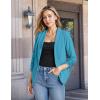 image:imageHybrid amp Company Lightweight Open Front Cardigan Classic Ruched Sleeve Work Office Blazer Suit JacketsTurquoise