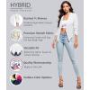 image:imageHybrid amp Company Lightweight Open Front Cardigan Classic Ruched Sleeve Work Office Blazer Suit JacketsWhite