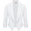 image:imageHybrid amp Company Lightweight Open Front Cardigan Classic Ruched Sleeve Work Office Blazer Suit JacketsWhite