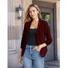 image:imageHybrid amp Company Lightweight Open Front Cardigan Classic Ruched Sleeve Work Office Blazer Suit JacketsWine