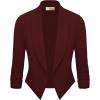 image:imageHybrid amp Company Lightweight Open Front Cardigan Classic Ruched Sleeve Work Office Blazer Suit JacketsWine