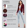 image:imageHybrid amp Company Lightweight Open Front Cardigan Classic Ruched Sleeve Work Office Blazer Suit JacketsWine9789