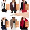 image:imageHybrid amp Company Lightweight Open Front Cardigan Classic Ruched Sleeve Work Office Blazer Suit JacketsWine9789