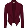 image:imageHybrid amp Company Lightweight Open Front Cardigan Classic Ruched Sleeve Work Office Blazer Suit JacketsWine9789