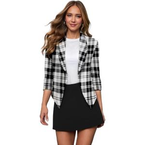 image:imageHybrid amp Company Lightweight Open Front Cardigan Classic Ruched Sleeve Work Office Blazer Suit Jackets11396blkivo