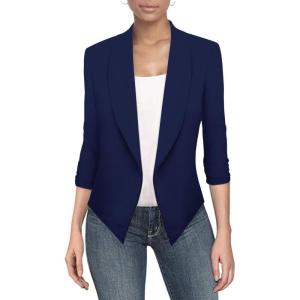 image:imageHybrid amp Company Versatile and Modern Womens Nylon Ponte De Roma Open Blazer JacketJk11331073tnavy