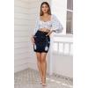 image:imageLexi Womens Stretch Pencil Skirts with Functional Pockets A Line amp Destructed Mini Denim SkirtsIndigo a