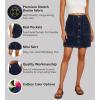 image:imageLexi Womens Stretch Pencil Skirts with Functional Pockets A Line amp Destructed Mini Denim SkirtsSks48014indigo