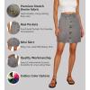 image:imageLexi Womens Stretch Pencil Skirts with Functional Pockets A Line amp Destructed Mini Denim SkirtsSks48016grey