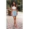 image:imageLexi Womens Stretch Pencil Skirts with Functional Pockets A Line amp Destructed Mini Denim SkirtsSks48017light Wash