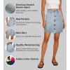 image:imageLexi Womens Stretch Pencil Skirts with Functional Pockets A Line amp Destructed Mini Denim SkirtsSks48017light Wash