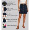 image:imageLexi Womens Stretch Pencil Skirts with Functional Pockets A Line amp Destructed Mini Denim SkirtsSks48019blueblack