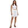 image:imageLexi Womens Stretch Pencil Skirts with Functional Pockets A Line amp Destructed Mini Denim SkirtsSks48013white