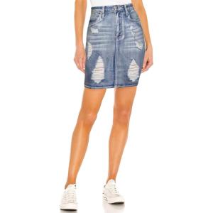 image:imageLexi Womens Stretch Pencil Skirts with Functional Pockets A Line amp Destructed Mini Denim SkirtsPotassium a