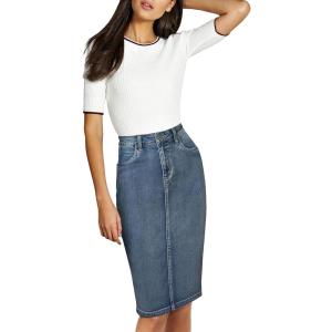 image:imageLexi Womens Stretch Pencil Skirts with Functional Pockets A Line amp Destructed Mini Denim SkirtsSk22890potassium