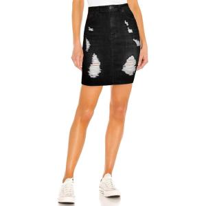 image:imageLexi Womens Stretch Pencil Skirts with Functional Pockets A Line amp Destructed Mini Denim SkirtsSks22895black