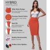 image:imageHybrid amp Company Womens Premium Nylon Ponte Stretch High Waist Pencil Suit Skirt Below Knee1073torange
