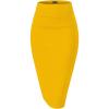 image:imageHybrid amp Company Womens Premium Nylon Ponte Stretch High Waist Pencil Suit Skirt Below KneeBright Yellow