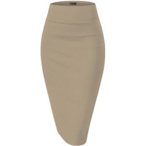 image:imageHybrid amp Company Womens Premium Nylon Ponte Stretch High Waist Pencil Suit Skirt Below Knee1073tbeigeKhak