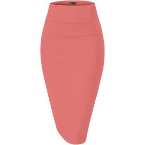 image:imageHybrid amp Company Womens Premium Nylon Ponte Stretch High Waist Pencil Suit Skirt Below Knee1073tcoral