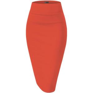 image:imageHybrid amp Company Womens Premium Nylon Ponte Stretch High Waist Pencil Suit Skirt Below Knee1073torange