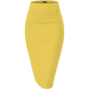 image:imageHybrid amp Company Womens Premium Nylon Ponte Stretch High Waist Pencil Suit Skirt Below Knee1073tyellow