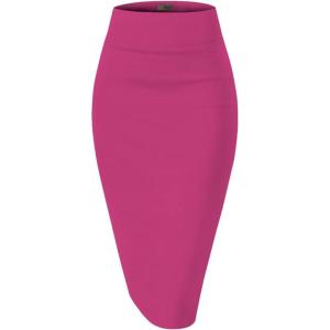 image:imageHybrid amp Company Womens Premium Nylon Ponte Stretch High Waist Pencil Suit Skirt Below KneeFuchsia
