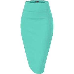 image:imageHybrid amp Company Womens Premium Nylon Ponte Stretch High Waist Pencil Suit Skirt Below KneeLight Green