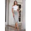 image:imageHyBrid amp Company Womens Premium Nylon Ponte Stretch Office Fishtail Pencil Skirt High Waist Made in The USA Below KneeHeathergreyksk450101073t