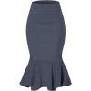 image:imageHyBrid amp Company Womens Premium Nylon Ponte Stretch Office Fishtail Pencil Skirt High Waist Made in The USA Below KneeHeathernavyksk450101073t