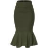 image:imageHyBrid amp Company Womens Premium Nylon Ponte Stretch Office Fishtail Pencil Skirt High Waist Made in The USA Below KneeOliveksk450101073t