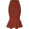image:imageHyBrid amp Company Womens Premium Nylon Ponte Stretch Office Fishtail Pencil Skirt High Waist Made in The USA Below KneeRustksk450101073t