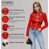 image:imageHybrid amp Company Womens Blazer Cropped Ponte Fabric Open Front Zipper Dress Jacket Casual Slim JacketRed